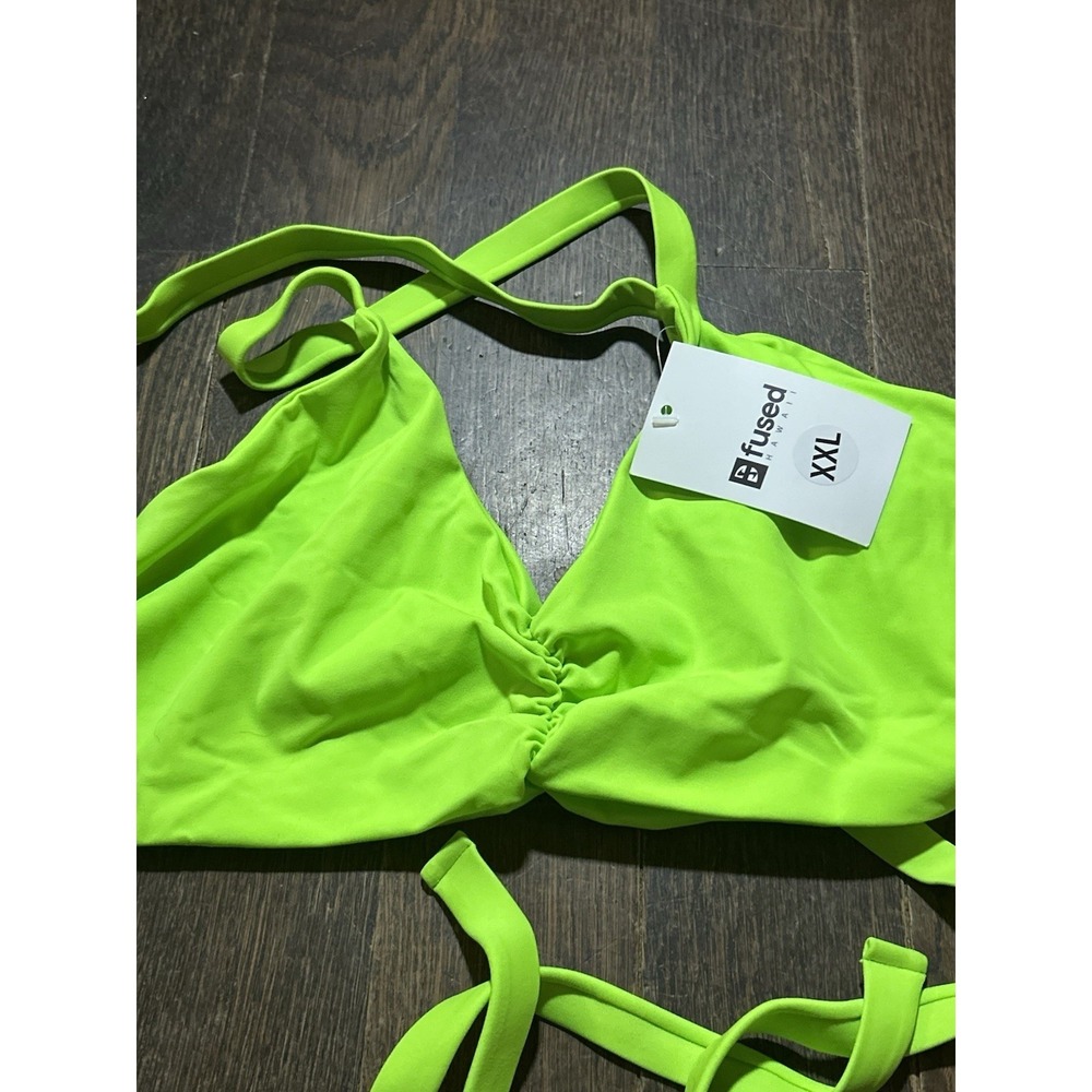 Fused Hawaii Kohanaiki Bikini Top Sz XXL Neon Green NWT